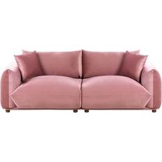 Pink Sofas Beliani Velvet Pink Luvos Sofa 3 Seater