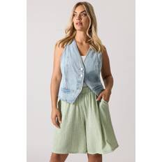 Green - Women Shorts Yours Gingham Textured Shorts Women - Green
