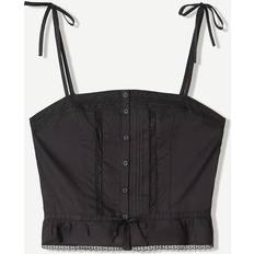 Blonde Toppe Bershka Blondetop Med Stropper Og Bindebånd - Sort