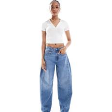 Only Herr Jeans Only Tall Jeans Mellanblå Barrelben Dekorativ Söm