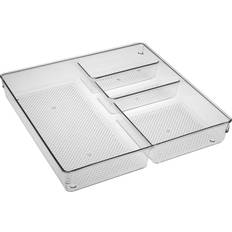 Transparent Cutlery Trays Versa tile Transparent Plastic Organizer 30.6 x 5.6 x 30.6 cm Cutlery Tray