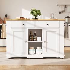 Lark Manor Wood Kitchen Island - White