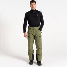 Green - Men Rain Trousers Dare 2b Men's Water-repellent Baseplate II Ski Pants - Olivine Green