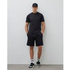 Men Shorts River Island Regular Fit Drawstring Jersey Shorts - Black