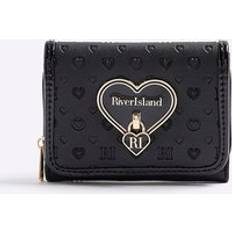 River Island Girls Black Heartlock Purse