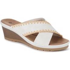 Pavers Wedge-Heel Mules - White