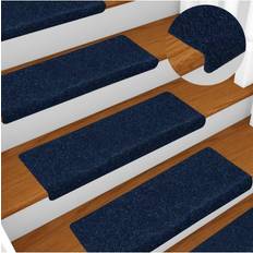 Blue Stair Carpets Berkfield Home Stair Mats Needle Punch 65x21x4 cm 15 pcs Blue