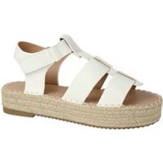 Velcro Espadrilles Down To Earth Platform Espadrille Velcro Strap - White