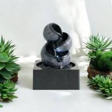 Fountains Table-Top Water Fountain L18 x W18 x H24 cm Grey