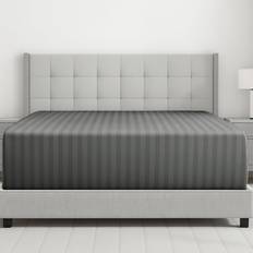 Supreme Stripe 40cm Extra Deep Fitted Charcoal Bed Sheet Grey