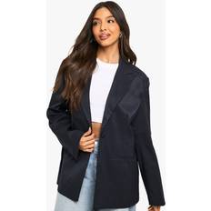 Natural Blazers boohoo Womens Tailored Single Breast Blazer - Navy