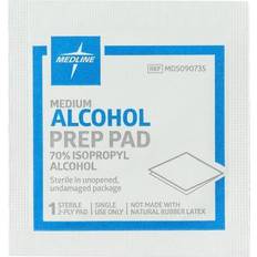 First Aid Medline Alcohol Prep Pads 2-Ply Size M 1-1/8 x 2-3/8