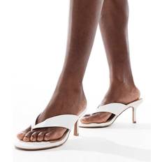 Vegan Heeled Sandals New Look Faux Leather Toe Post Mules Vegan Sandal - White