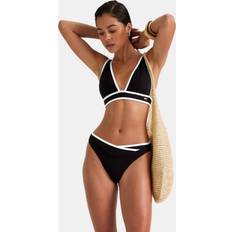 Tala Contrast Wrap Waist Bikini Brief - Black