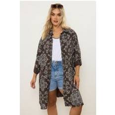 Paisley Clothing Yours Paisley Print Longline Shirt - Brown