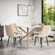 More4Homes Malvern Round Marble Effect Table Dining Set
