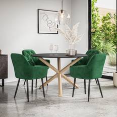 Green - Round Dining Sets More4Homes Malvern Round Black Table Dining Set