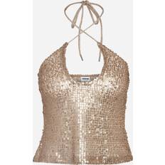 Gold - Women Tops Noisy May Sequin Halter Neck Top - Gold