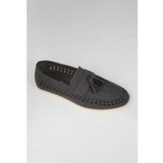 Grey Loafers Brave Soul Faux Leather Woven Loafers - Grey