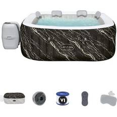 Aufblasbare Whirlpools Bestway Aufblasbarer Whirlpool LED LAY-Z-SPA Hollywood AirJet Marmor-Optik 180 x 180 x 66 cm