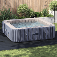 vidaXL Fyrkantigt Poolöverdrag Svart Plast 396 x 396 cm
