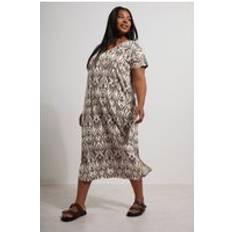 Paisley Dresses Yours Curve Natural Paisley Print Midi Dress - Natural Brown