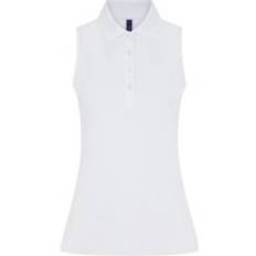 Recycled Fabric - Women Polo Shirts Henbury CoolPlus Sleeveless Polo Shirt - White