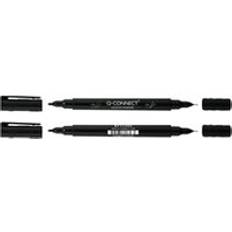 Q-CONNECT Dual Tip Marker Pen Black Pack 10