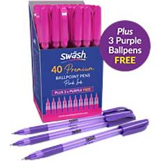 Pink Ballpoint Pens Swash Triangular Ballpoint Pen Pink Medium Pack 43