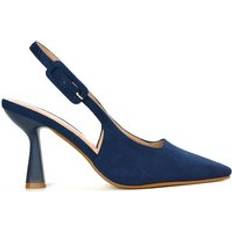 Natural - Stiletto Heels & Pumps XY London Slingback Stiletto High Heel Pointed Toe Shoes - Navy