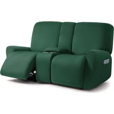 Squared Jacquard Design Reclining Loveseat 8-Piece