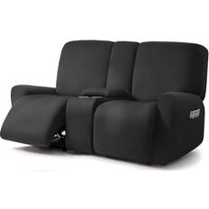 Squared Jacquard Design Reclining Loveseat 8-Piece