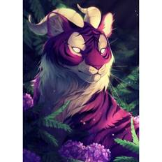 Lila Diamond Paintings Fiyo 5D DIY Diamond Embroidery Forest Purple Tiger