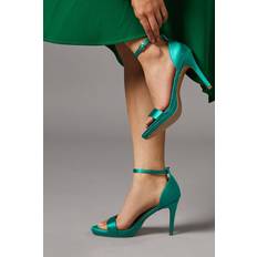 Coast Talia Satin Platform Heeled Sandals - Green