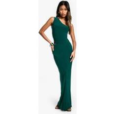 Green - Women Suits boohoo Slinky One Shoulder Top And Maxi Skirt Set - Green