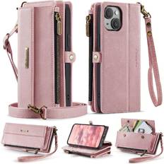 Iphone 15 plus pink GANGXUN Pink Wallet Case for iPhone 15 Plus
