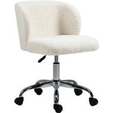 Homcom White Chairs Homcom Swivel Chair With Adjustable Height Wheels Office Chair