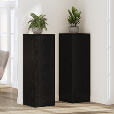 Black plant stand vidaXL Plant Stand Black Oak 33x33x100 cm