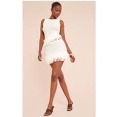 PrettyLittleThing Cream Loop Knit Mini Skirt - White