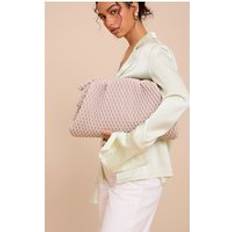 Grey Clutches PrettyLittleThing Soft PU Weave Clutch Bag - White
