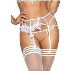 Strumpfbandhalter Axami Strumpfhaltergürtel Strickmuster - Weiß