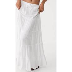 Stradivarius Flowing Panelled Midi Skirt - White