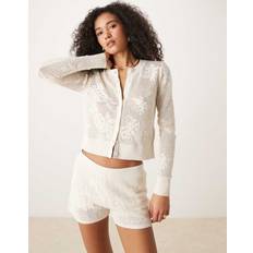 Abercrombie & Fitch Cardigans Abercrombie & Fitch Long Sleeve Open Stitch Cardigan Cream Co-Ord
