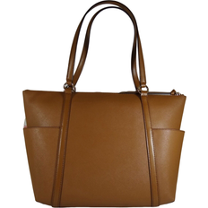 Michael Kors Large Saffiano Leather Top-Zip Tote Bag - Brown