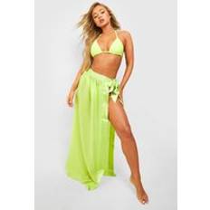 Túnicas de baño & Pareos boohoo Essentials Satin Tie Beach Sarong - Green