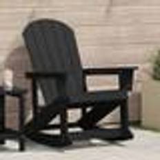 Svarta Gungstolar Utemöbler vidaXL Adirondack Gungstol Svart 73.5x92x90 cm HDPE