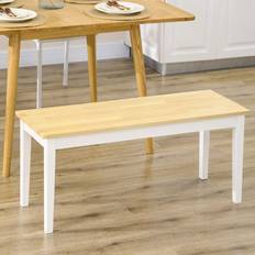 Pines Settee Benches ClassicLiving 102 cm Wood Dining White Settee Bench