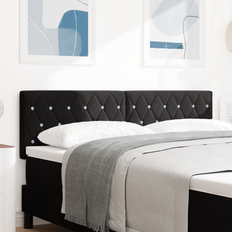 vidaXL Huvudgavel Kristallknapp Klädd Svart 140 cm Sammet Sänggavel