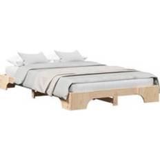 120 cm - Naturfarvet Senge vidaXL Sengestel Naturligt Massivt Fyrretræ 120 x 190 cm Rammeseng