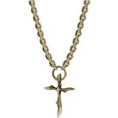 John Richmond Halsband Med Litet Guld Kors Och Taggar - Yellow